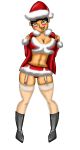 black_hair cartoon_network christmas christmas_outfit cleavage drago-flame eva_(tdi) huge_breasts santa_costume santa_hat total_drama_island