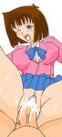  blush breasts clitoris cum cum_drip cum_inside erect_nipples erection hairless_pussy huge_breasts mazaki_anzu no_panties penis pussy reverse_cowgirl_position spread_legs tea_gardner uncensored vaginal yu-gi-oh! yugi_muto yuu-gi-ou 