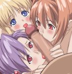  estelle_bright fellatio group_sex kloze_rinz legend_of_heroes legend_of_heroes_vi licking mokke99_(pixiv_id_25057) tita_russell 