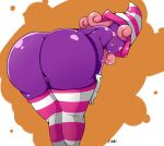  1girl 1girl ass big_ass blush bubble_butt butt_crack color dat_ass female_only hat headgear hound_wolf huge_ass mario_(series) nintendo pov pov_ass purple_skin pussy shiny_skin smile stockings super_mario_bros. vivian_(paper_mario) 