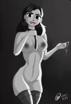  1girl 1girl breasts bunbunmuffinart disney meg_(paperman) monochrome nipples nude nude paperman_(film) pussy tagme 