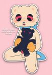  1boy anthro anthropomorphic_animal bear bear_(game) bear_alpha crossdressing doll femboy furry furry_male furry_only holding_doll holding_plushie lefishaue_(artist) male_only plushie plushophilia roblox roblox_game rubberhose_(bear) small_penis thinking_of_someone_else ursid ursid_humanoid ursine wholesome younger_male 