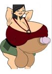 barely_clothed barely_covered clothed futanari heather_(tdi) hyper hyper_breasts hyper_penis hypfutalover total_drama_island