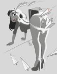  1girl anal_insertion anus big_breasts breasts disney eyeliner lipstick long_hair makeup meg_(paperman) monochrome panties panties_down paperman_(film) pussy tagme thedirtymonkey voluptuous 