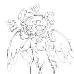  bear bear_alpha breasts furry furry_only lovebug_bear pussy tail text tongue_out uncolored wings 