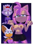  amy_rose blaze_the_cat fanart hedgehog_girl mobian_(species) rouge_the_bat sega 