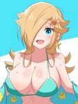  1girl alluring big_breasts bikini blonde_hair blue_eyes cleavage clothing mario_(series) mario_kart_tour nintendo princess_rosalina rosalina super_mario_bros. undressing yassrosalina 