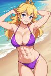  abs ai_generated beach bikini nuggeto princess_peach sea seaside 