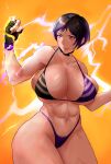  1girl abs alluring artcrey00 athletic_female big_ass big_breasts bikini black_and_purple_hair cleavage crey female_abs female_only fit_female light-skinned_female namco reina_(tekken) reina_mishima tekken tekken_8 thick_thighs 