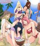  1boy 5_girls beach bikini black_hair blonde_hair brown_hair faceless_male hinata_hyuuga ino_yamanaka mei_terumi naruto_shippuden naughty_face pink_hair raikageart sakura_haruno surprised take_your_pick tsunade 