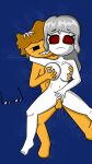  1boy 1boy1girl 1girl bed bedroom big_breasts blue_background fondle fondling fondling_hair glasses gray_hair gray_nipples naked_female naked_male nude oc orange_body orange_skin original_character original_characters penis penis_in_pussy pet pussy red_eyes sex squeezing_nipple stroking vaginal white_body white_skin 