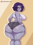  1girl ass big_ass big_breasts booty breasts clothing daf_n_half dat_ass dc_comics dressed female female_only glasses goth huge_ass huge_breasts older older_female purple_hair rachel_roth raven_(dc) short_hair shorts softcore solo solo_female sweat tagme teen_titans thick_thighs young_adult young_adult_female young_adult_woman 