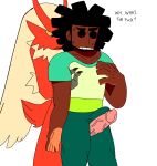  black_hair black_sclera blaziken blush bulge_under_clothes crossover dark-skinned_male deacon_jeffrey_white erection from_behind hornyyboiyyy_(artist) how_to_be_a_zero htbaz imminent_rape imminent_sex in_heat orange_eyes penis_between_thighs penis_out pokemon pokemon_(species) precum sock.clip suprised sweating 