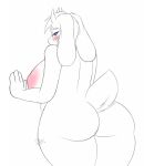  1girl 2010s 2015 2d 2d_(artwork) anthro anthro_only areolae artist_signature ass big_ass big_breasts blue_eyes blush boss_monster breasts caprine digital_media_(artwork) ensayne female_anthro female_only floppy_ears fur furry furry_female furry_only goat goat_ears goat_girl goat_horns horns mammal mature mature_anthro mature_female milf monster monster_girl nipples nude nude_anthro nude_female rear_view signature simple_background solo_anthro solo_female tail tail_tuft toriel undertale undertale_(series) video_game_character video_games white_background white_body white_fur 