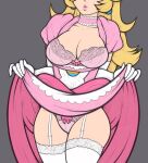  antiheld breasts dress panties princess_peach skirt skirt_lift 