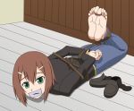  baka_to_test_to_shoukanjuu bondage duct_tape duct_tape_gag female hideyoshi_kinoshita no-pornography rope_bondage shoes_removed tape_gag 