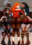 2024 3_girls ass ass_grab bare_shoulders bbmbbf big_breasts black_hair breasts clothing commission commissioner_upload dark-skinned_female dark_skin dat_ass earrings emily_(overwatch) footwear from_behind grabbing_another's_ass groping harem high_heels huge_ass illari_(overwatch) jewelry large_ass leggings long_hair looking_at_another looking_back multiple_girls off_shoulder orange_hair overwatch palcomix pantyhose pantylines red_hair shoes smile sojourn_(overwatch) tight_pants white_hair yuri yuri_harem