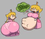  2_girls absorption absorption_vore big_breasts burping digested_prey huge_ass huge_belly nintendo panties_visible_through_clothing presenting_hindquarters princess_daisy princess_peach show_off showing_ass smug super_mario_bros. vore vore_belly weight_gain 