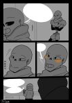 1boy 1cuntboy 2010s 2018 2d 2d_(artwork) animated_skeleton arms_crossed blank_speech_bubble blush brother brother_and_brother brothers clothed comic comic_page comic_panel crossed_arms cuntboy digital_media_(artwork) duo fontcest humanoid imminent_incest imminent_yaoi indoors looking_at_another male male_only monochrome monster monster_boy orange_blush papyrus papyrus_(undertale) papysans partially_colored sans sans_(undertale) sequence sequential siblings skeleton speech_bubble titleze undead undertale undertale_(series) video_games