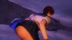 3d artist_request ass bandana breasts capcom cleft_of_venus dancing miniskirt music no_panties pussy sailor_shirt sakura_kasugano school_uniform skirt_lift street_fighter twerking video