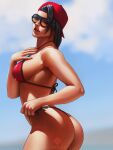  abs ass azucena azucena_milagros_ortiz_castillo azuma_yasuo azumaarts backwards_baseball_cap bandai_namco big_ass big_breasts big_breasts bikini breasts cameltoe cleavage dark-skinned_female dark_skin huge_breasts namco namco_bandai peruvian_female sunglasses_on_head swimsuit tekken tekken_8 thick_thighs tinted_eyewear twitter x 