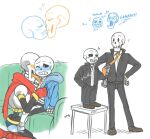 2016 2boys 2d alternate_costume amortem-kun animated_skeleton big_dom big_dom_small_sub bigger_dom bigger_dom_smaller_sub bigger_male blue_blush blue_hoodie blue_jacket blue_slippers blush boots bottom_sans brother/brother brothers brown_shoes chair clothed clothing couch digital_media duo ectotongue fontcest formal formal_clothes formal_wear furniture gloves hand_in_pocket hands_on_own_hips height_difference hooded_jacket hoodie humanoid incest intraspecies jacket kissing larger_male licking licking_neck male male/male male_only monster monster_boy multiple_views neck_tie necktie necktie_grab on_chair on_couch on_stool orange_blush orange_necktie orange_tongue papyrus_(undertale) papysans red_boots red_gloves sans_(undertale) shoes shorter_male sibling_incest siblings simple_background sitting size_difference skeleton slippers small_sub smaller_male smaller_sub smaller_sub_bigger_dom socks standing stool suit taller_male teeth top_papyrus undead undertale undertale_(series) video_game_character video_games white_background yaoi