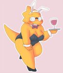 1girl 2020s 2022 adorable alphys alternate_costume animal_ears anthro anthro_only aruput aruput_ut big_breasts black_bunnysuit black_shoes blush blushing_female bowtie bowtie_collar breasts buckteeth bunny_ears bunnysuit chubby chubby_female cleavage cute dinosaur dinosaur_girl embarrassed fake_animal_ears female female_anthro female_only full_body glass glasses heeled_shoes high_heels lizard lizard_girl lizard_tail monster monster_girl non-mammal_breasts outline pink_background platter reptile reptile_girl reptile_tail scalie scalie_female shoes simple_background solo solo_anthro solo_female sweat tail teeth thick_thighs tray undertale undertale_(series) white_bunny_ears white_outline white_wrist_cuffs wine_glass wrist_cuffs yellow_body yellow_skin