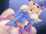 1girl blush breasts censored dark_magician_girl duel_monster female hat open_clothes open_shirt penis sex shirt straddle straddling vaginal yu-gi-oh! yuu-gi-ou yuu-gi-ou_duel_monsters