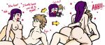 1boy 1girl 1girl ass breasts brown_hair couple cum cum_in_pussy danganronpa danganronpa_(series) dark_purple_hair fukawa_touko makoto_naegi male naegi_makoto nipples nude nude_female nude_male red_eyes riding riding_penis sex touko_fukawa vaginal vaginal_penetration vaginal_sex