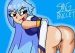  anus aqua_(konosuba) ass blue_eyes blue_hair pussy 