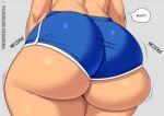  1girl 1girl ass ass_focus ben_10 big_ass big_ass booty_shorts bubble_ass bubble_butt cartoon_network clothed clothing coldarsenal curvaceous curvy curvy_body curvy_female curvy_figure dat_ass dialogue english_text female_only grey_background gwen_tennyson huge_ass huge_ass large_ass minishorts short_shorts shorts simple_background solo_female speech_bubble text thick_ass thick_thighs thighs voluptuous voluptuous_female wide_hips wobble 