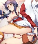 1girl ahri animal_ears bare_shoulders blue_hair blush breasts breasts_outside clenched_teeth clitoris clothed_sex detached_sleeves erect_nipples female fox_ears fox_tail hetero inari korean_clothes large_breasts league_of_legends long_hair monster_girl multiple_tails nipples panties panty_pull penis pubic_hair pussy pussy_juice saliva sex solo solo_focus sweat tail teeth text tongue translation_request umakatsuhai uncensored underwear vaginal white_panties yellow_eyes