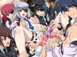 4girls anal bisexual blue_eyes book breast_grab brown_eyes brown_hair censored character_request clarissa_harfouch clothed_sex cum cum_in_ass cum_in_pussy dildo double_penetration eyepatch female grabbing green_hair group_sex harem hat infinite_stratos laura_bodewig legs lolita_channel long_hair military military_uniform multiple_girls necktie nipples object_insertion open_clothes open_mouth open_shirt orgy orimura_ichika panties panties_aside peaked_cap penis red_eyes red_hair saliva saliva_trail schwarzer_hase sex shirt short_hair silver_hair spread_legs tears thigh_strap tongue tongue_out too_many triple_vaginal underwear uniform vaginal vaginal_insertion vaginal_object_insertion veins vibrator