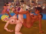 audience breasts charlotte_la_bouff dark-skinned_female dark_skin disney interracial lottie mud_wrestling nude princess_tiana pussy the_princess_and_the_frog titflaviy yuri