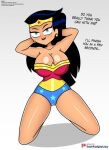  1girl 1girl 2022 bankaipacay black_hair breasts cartoon_network cleavage dc_comics diana_prince female_only grey_eyes justice_league teen_titans_go thighs wonder_woman wonder_woman_(series) 