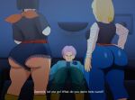  1girl 2boys 3d android_17 android_18 big_ass bisexual black_hair blonde_hair blue_eyes both_sexes_in_same_situation breasts bubble_ass bubble_butt dragon_ball dragon_ball_super dragon_ball_z english_subtitles female_android_17 femboy huge_ass imminent_rape imminent_sex jeans male shorts straight_hair tight_clothing trunks_(dragon_ball) trunks_briefs xscapism 