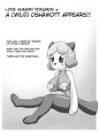  1girl anthro basketgardevoir comic monochrome oshawott pokemon 