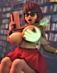 erect_nipples ghost glasses huge_breasts miniskirt scooby-doo thighs velma_dinkley