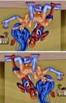  anal blue_hair cat_girl darkstalkers felicia felicia_(darkstalkers) justice_hentai justicehentai.com marvel_vs._capcom spider-man spider-man_(series) 