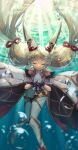  1girl alluring animal_ears cat_ears cat_girl closed_eyes high_res kyosuke_kobayashi long_hair nia nia_(blade)_(xenoblade) nia_(xenoblade) nintendo twin_tails underwater very_long_hair xenoblade_(series) xenoblade_chronicles_2 