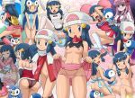  blue_eyes blue_hair creatures_(company) crossover dawn_(pokemon) female game_freak hat hikari_(pokemon) humans_of_pokemon multiple_girls multiple_persona nintendo nodoka_haramura piplup pokemoa pokemon pokemon_(anime) pokemon_(game) pokemon_black_and_white pokemon_bw pokemon_dppt pokephilia saki_(series) saki_achiga-hen soara 