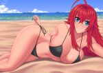 1girl artist_name beach bikini blue_eyes high_school_dxd nipples rias_gremory rocky-ace tagme water