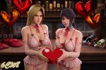  2_girls 3d 6cw8 alluring black_and_blue_hair blonde_hair dead_or_alive dead_or_alive_2 dead_or_alive_3 dead_or_alive_4 dead_or_alive_5 dead_or_alive_6 dead_or_alive_xtreme dead_or_alive_xtreme_2 dead_or_alive_xtreme_3 dead_or_alive_xtreme_3_fortune dead_or_alive_xtreme_beach_volleyball dead_or_alive_xtreme_venus_vacation female_only helena_douglas holding_valentine&#039;s_candy lingerie shandy_(doa) tecmo valentine&#039;s_day 