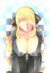  1girl blonde_hair breasts cleavage erect_nipples large_breasts lips naoto_(yandereheaven) open_mouth pokemon pokemon_(game) pokemon_dppt shirona_(pokemon) solo 