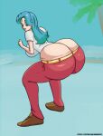 blue_hair bulma_brief bulma_brief butt_expansion dat_ass dragon_ball dragon_ball_z gigantic_ass green_eyes malitagonna