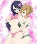 2_girls 2girls araragi_(pokemon) arm arms ass aurea_juniper bare_legs between_breasts between_legs big_breasts blue_eyes borupikka bra breasts brown_hair earrings female fennel_(pokemon) from_behind game_freak glasses green_bra green_panties hair_up humans_of_pokemon large_breasts legs lingerie long_hair love makomo_(pokemon) megane midriff multiple_girls navel nintendo panties pink_bra pink_panties pokemon pokemon_(anime) pokemon_(game) pokemon_black_2_&_white_2 pokemon_black_and_white pokemon_bw pokemon_bw2 professor_araragi professor_juniper purple_eyes purple_hair short_hair small_breasts smile underwear yuri