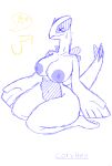  artist_name big_hands bird breasts coryhen_(artist) dissappointed_look flying_type gen_2_pokemon legendary_pok&eacute;mon lugia on_knees pokemon pokemon_(species) small_penis speech_bubble sweatdrop swirly_glasses wings 