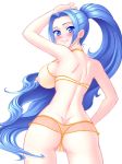 backboob big_breasts bikini blue_eyes blue_hair blush breasts cameltoe erect_nipples hair hanaduka hanazuka_ryouji large_breasts nefertari_vivi nipples one_piece ponytail swimsuit uncensored