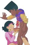  1boy 1girl dark-skinned_male darnell_(newgrounds) interracial light-skinned_female nene_(newgrounds) penis_hot_dog pico&#039;s_school white_eyes 