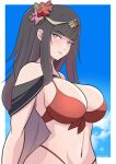 1girl 1girl 1girl alluring alternate_costume bikini female_only fire_emblem fire_emblem_awakening fire_emblem_heroes ihsnet milf nintendo official_alternate_costume red_bikini red_swimsuit swimsuit tharja tharja_(fire_emblem) tharja_(summer)_(fire_emblem) wet